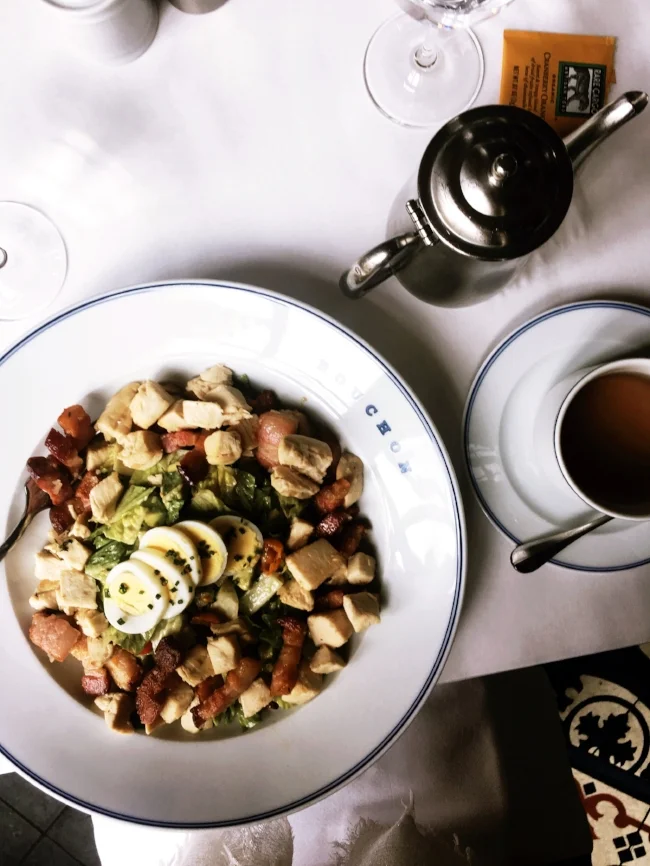 I might have woke up crying on my birthday, but at least I got to eat this awesome Cobb salad at Bouchon. 