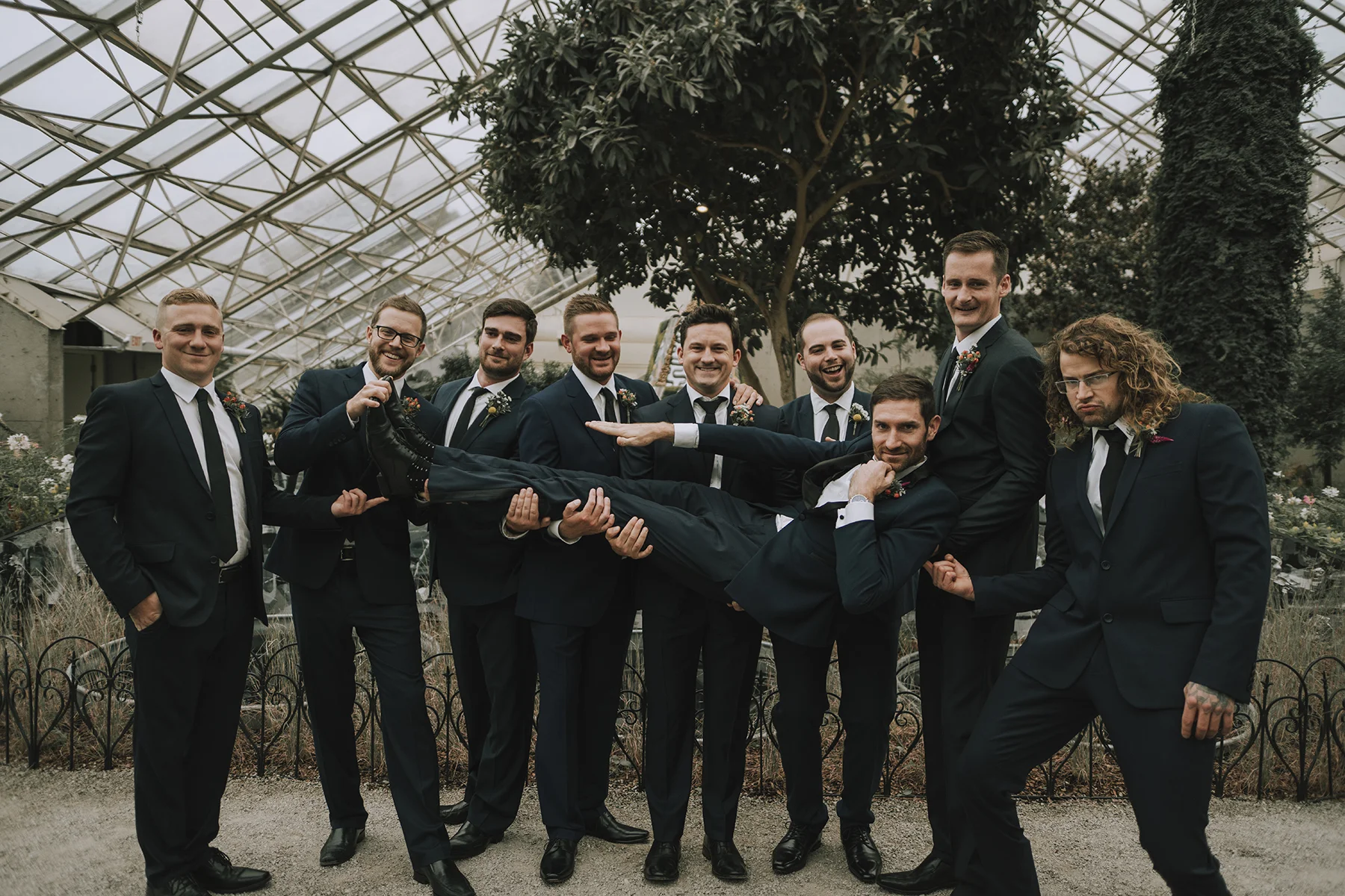 Foellinger-Freimann Botanical Conservatory indianapolis indiana hannah bergman Photography groom groomsmen