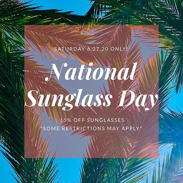😎Don&rsquo;t let the sun catch you without shades! #SanDiego #EyesOnFifth #NationalSunglassDay #Sunnies