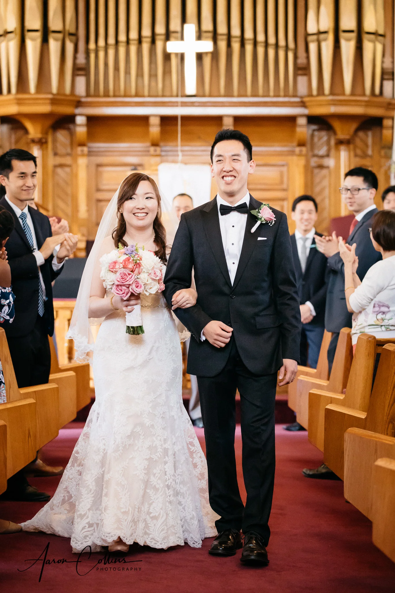 Bride and groom recessional, just married!