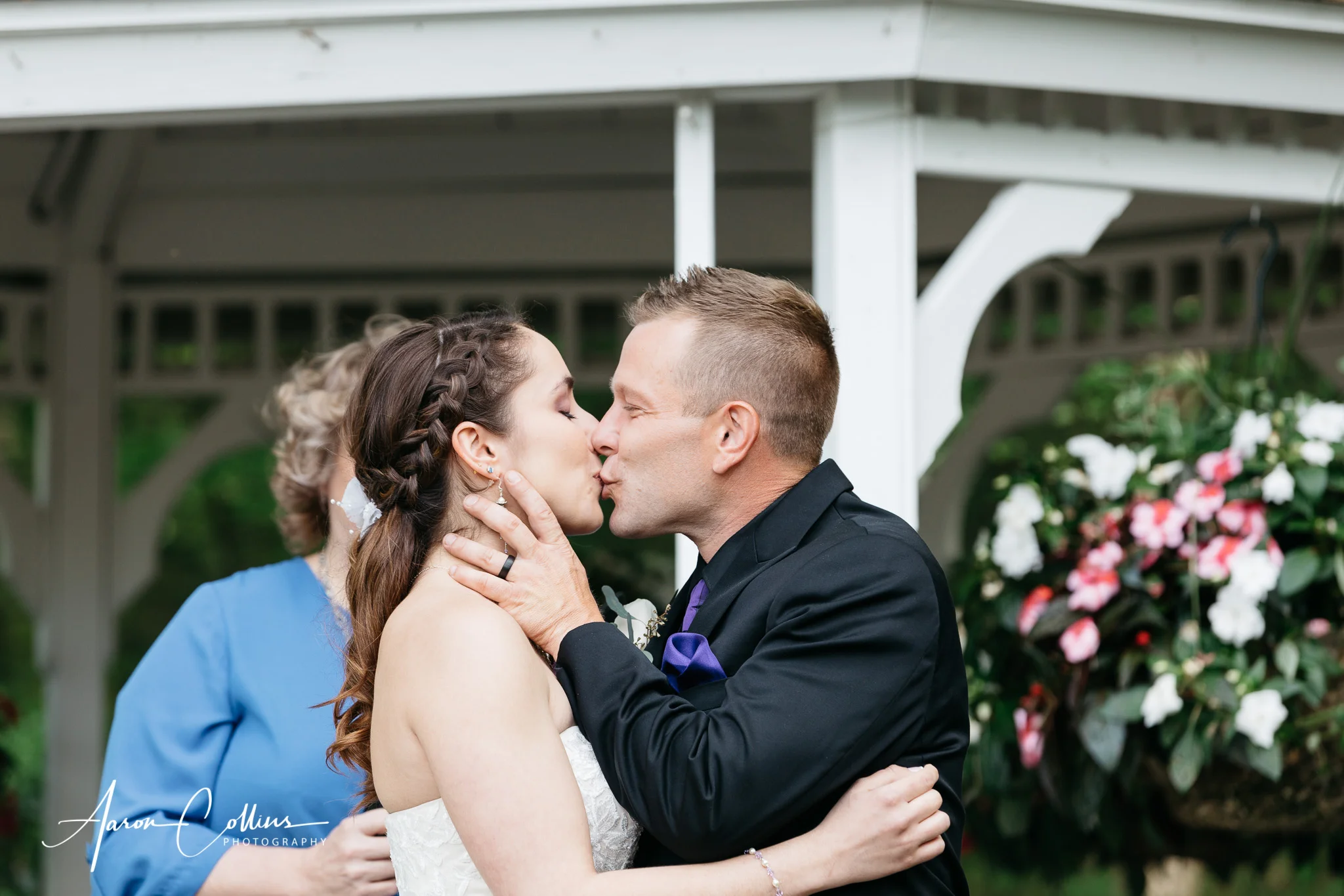You may kiss the bride! First kiss.