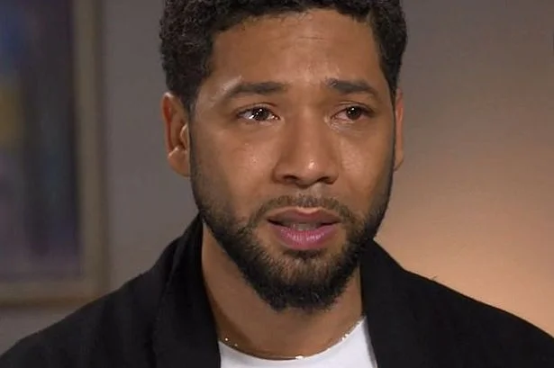 Jussie Smollett near crying, I believe in ABC interview with Robin Roberts.