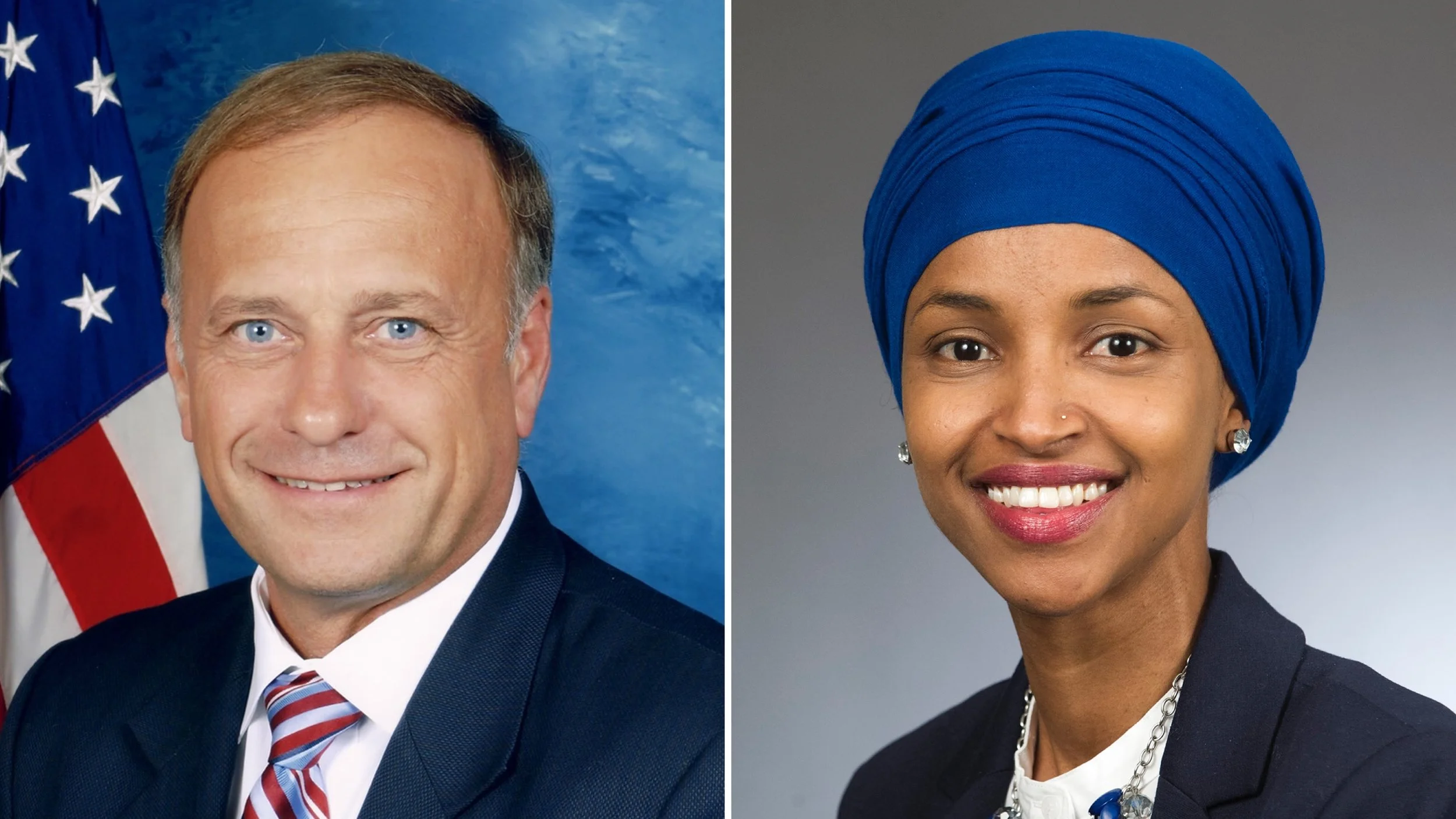 Rep. Steve King (R-Iowa) and Rep. Ilhan Omar (D-Minnesota)