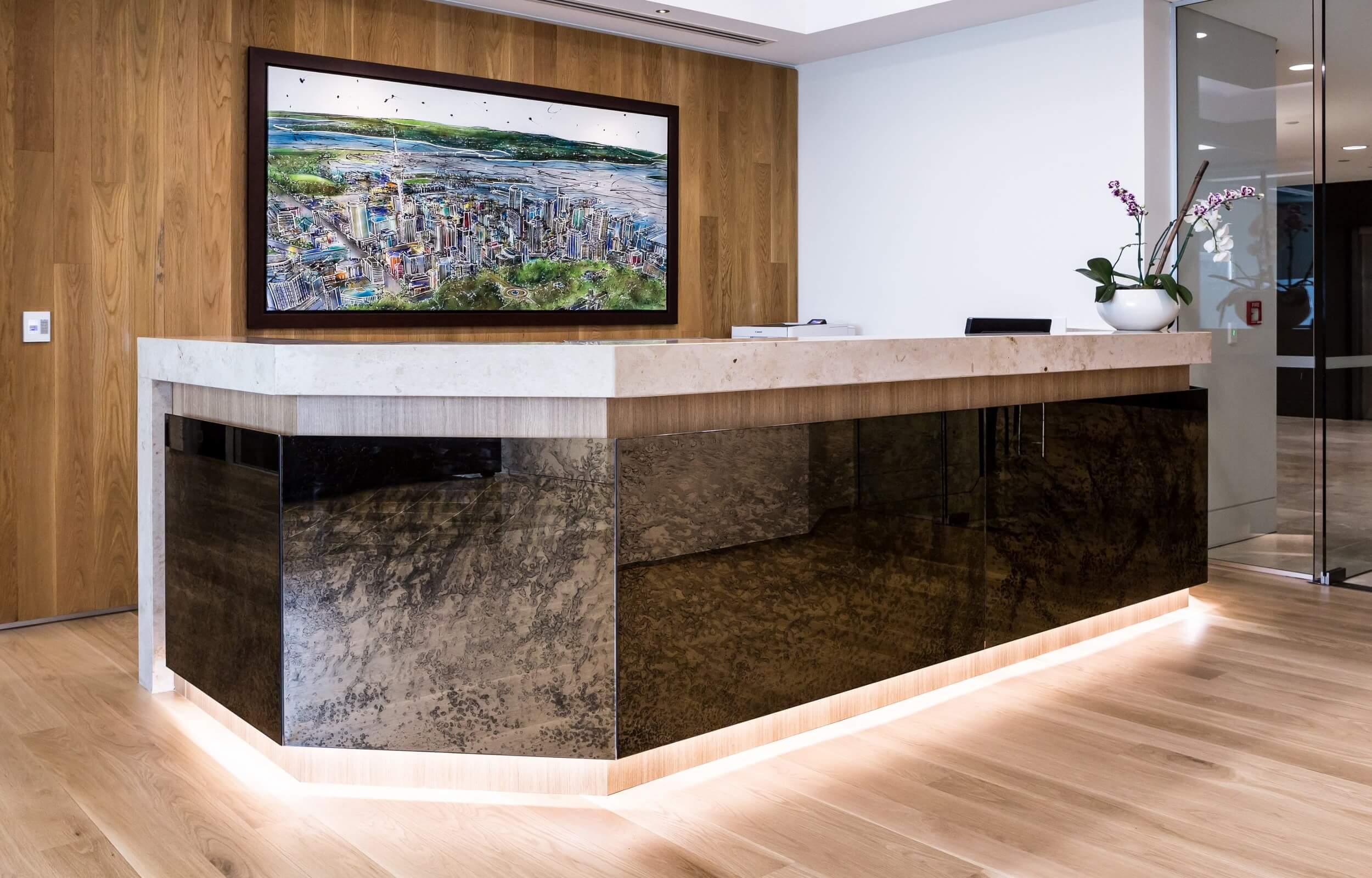 Reception Counter - Antique Glass