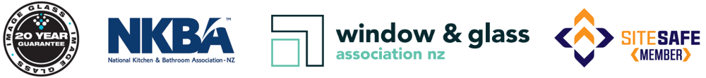 Image Glass 20 year guarantee and membership affiliations with GANZ, NKBA, SiteSAFE &amp; SiteWise.