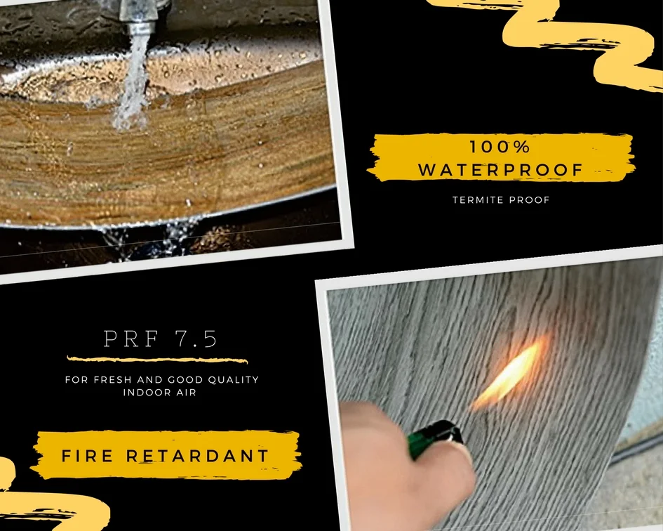100% WATERPROOF ANTI-SLIP, FIRE RETARDANT FLOORING PRF 7.5 provides superior water resistance which allows for installation especially in high moisture areas such as toilet (dry areas), kitchens, basement and laundry rooms. Equipped with ceramic beads coating, PRF 7.5 is far better than traditional flooring. It is also fire retardant with high heat resistance compared with real wood or laminate flooring. ANTI SCRATCH PRF 7.5 has a durable top wear layer with enhanced ceramic beads coating which aids in resisting against scratches and wear - hence keeping the elegant and luxurious look of the flooring. GREEN AND ENVIRONMENTALLY-FRIENDLY FLOORING PRF 7.5’s environmental performance is much better than that of laminate flooring and other regular resilient or vinyl flooring. It has 0 formaldehyde emission and the material itself is recyclable - making it a safe flooring option even for the pregnant, the elderly and children. The Green UV treatment also ensures that there are no harmful toxins, and thus the product itself remains odour-free, promoting good and fresh indoor air quality. EASY MAINTENANCE After Green UV Treatment, PRF 7.5 becomes more stain resistant and easy to clean. Dust can easily be wiped out and it only takes a regular light mopping to maintain the beauty of this flooring. EXCELLENT SOUND ABSORPTION PRF 7.5 has excellent sound absorption feature which normal ground material cannot reach; its sound absorption reaches 20dB and also reduces impact noise inside your room. Besides, PRF 7.5 attached underlayment provides additional “cushioning” comfort to your feet. 