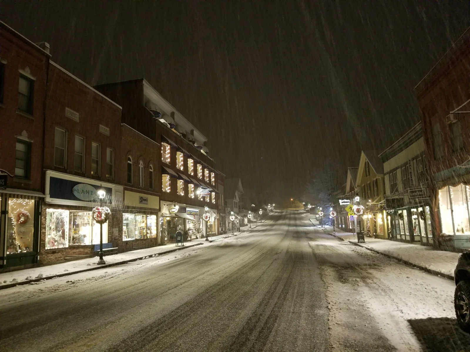 Camden at Night in the Snow