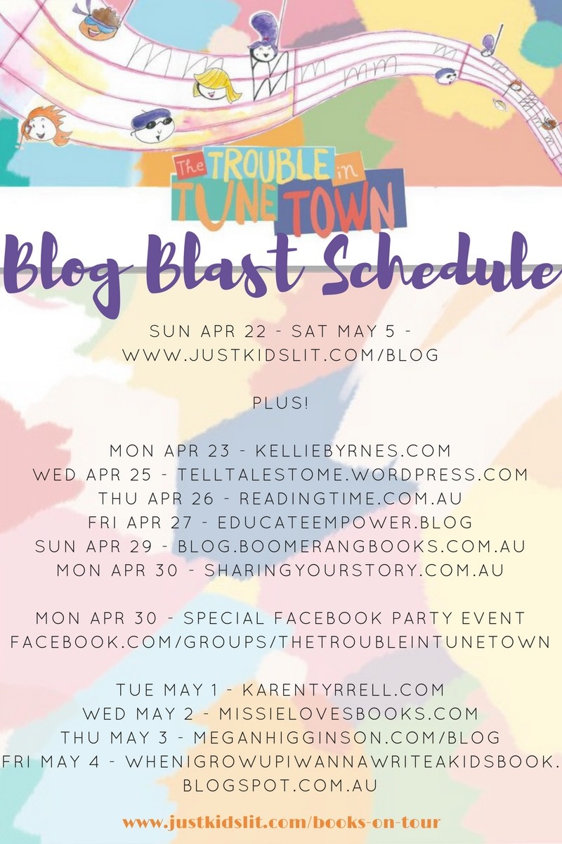 Trouble in Tune Town books on tour schedule.jpg