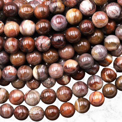 Red-Brown Petrified Wood Beads