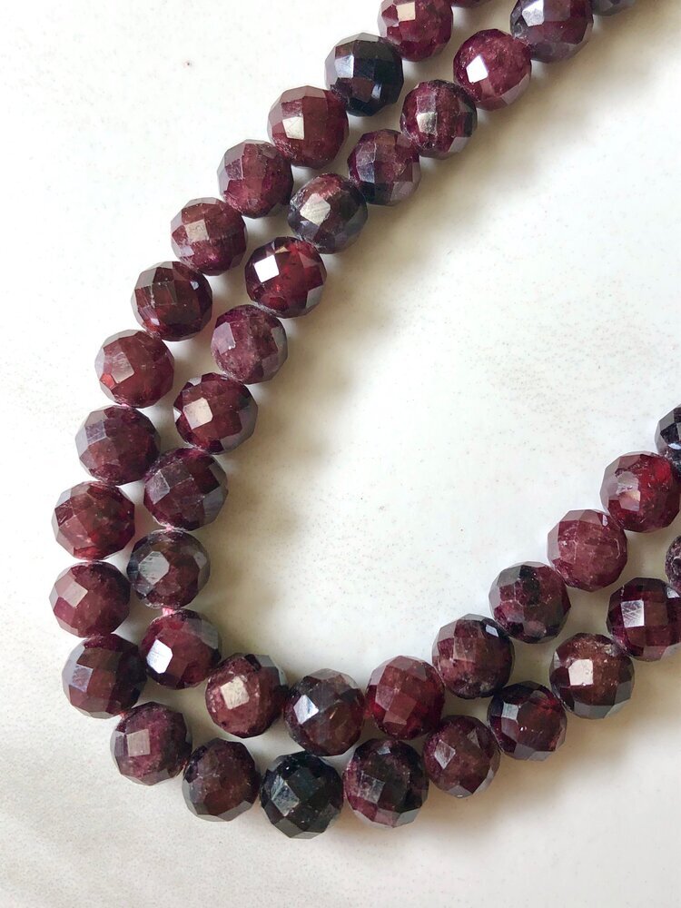 Faceted Garnet Gemstone Beads