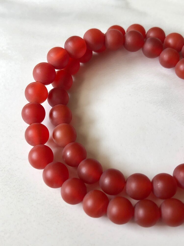 Matte Carnelian Gemstone Beads