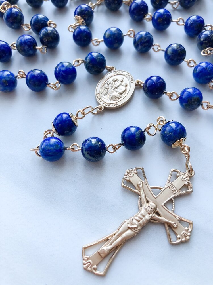 Lapis Lazuli Gemstone Heirloom Rosary