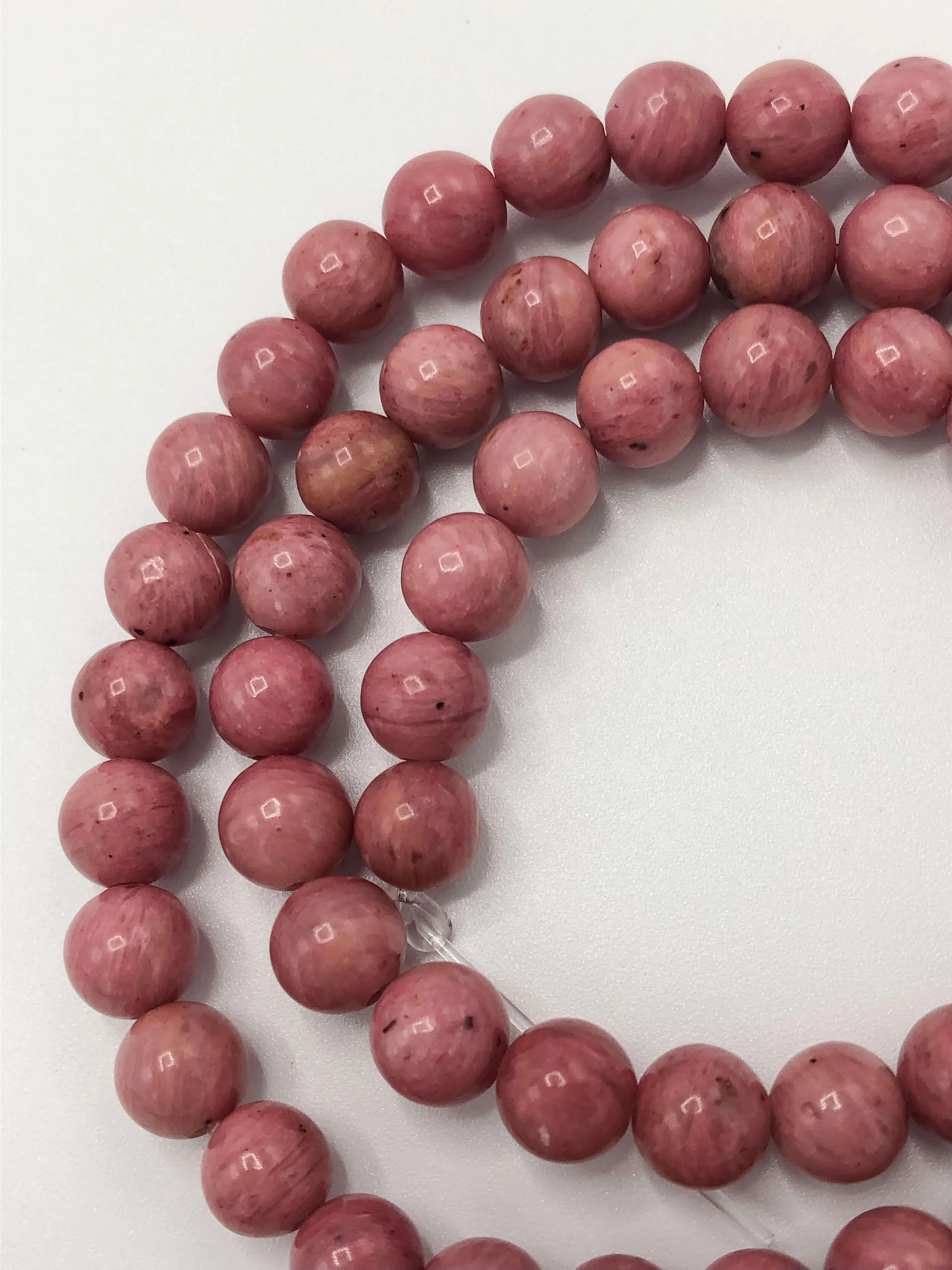 Rhodonite rosary beads