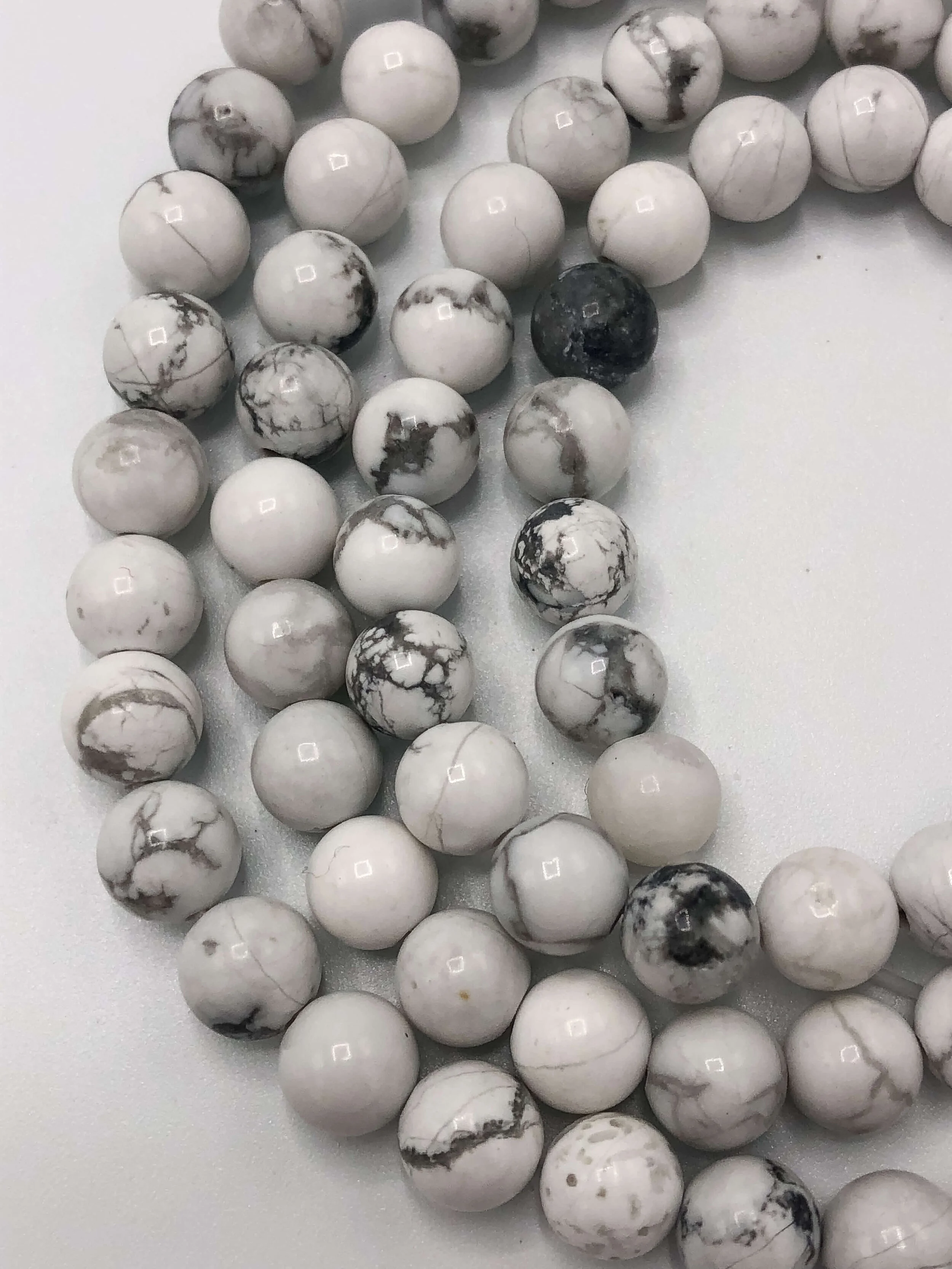 White Howlite Gemstone Beads