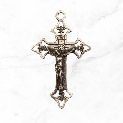 4 Silver Crucifix Cross Pendant Rosary Making Supplies Tertium Millennium  by TIJC SP1983 | (713) 783-2217