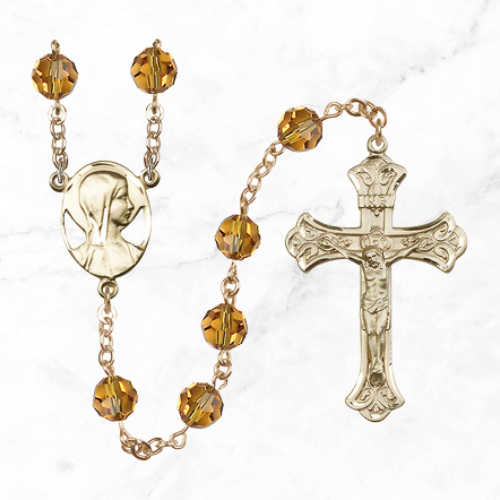 Marian Crystal Birthstone Rosary - 8mm