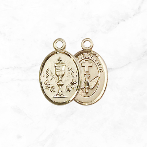 Confirmation  Catholic Rosary Charm gold