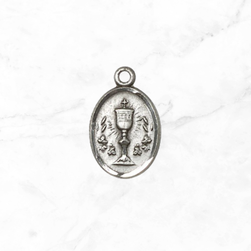 sterling silver First Communion Catholic Rosary Charm