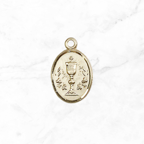 first communion  Catholic Rosary Charm gold