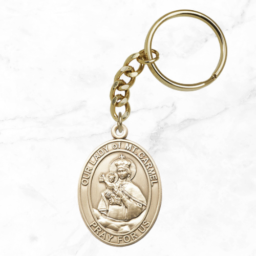 Our lady of mount Carmel catholic keychain