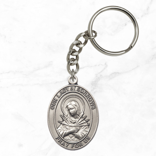 Our lady of Sorrows catholic keychain