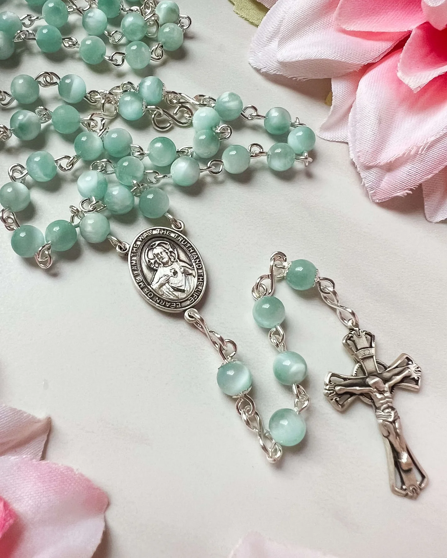 Chatoyant green moonstone and sterling silver 🩵

If you&rsquo;ve been waiting for Black Friday to order - the wait is over! Our biggest sale of the year is here. Our website banner links you to the Catholic Owned Christmastide gift guide and the det