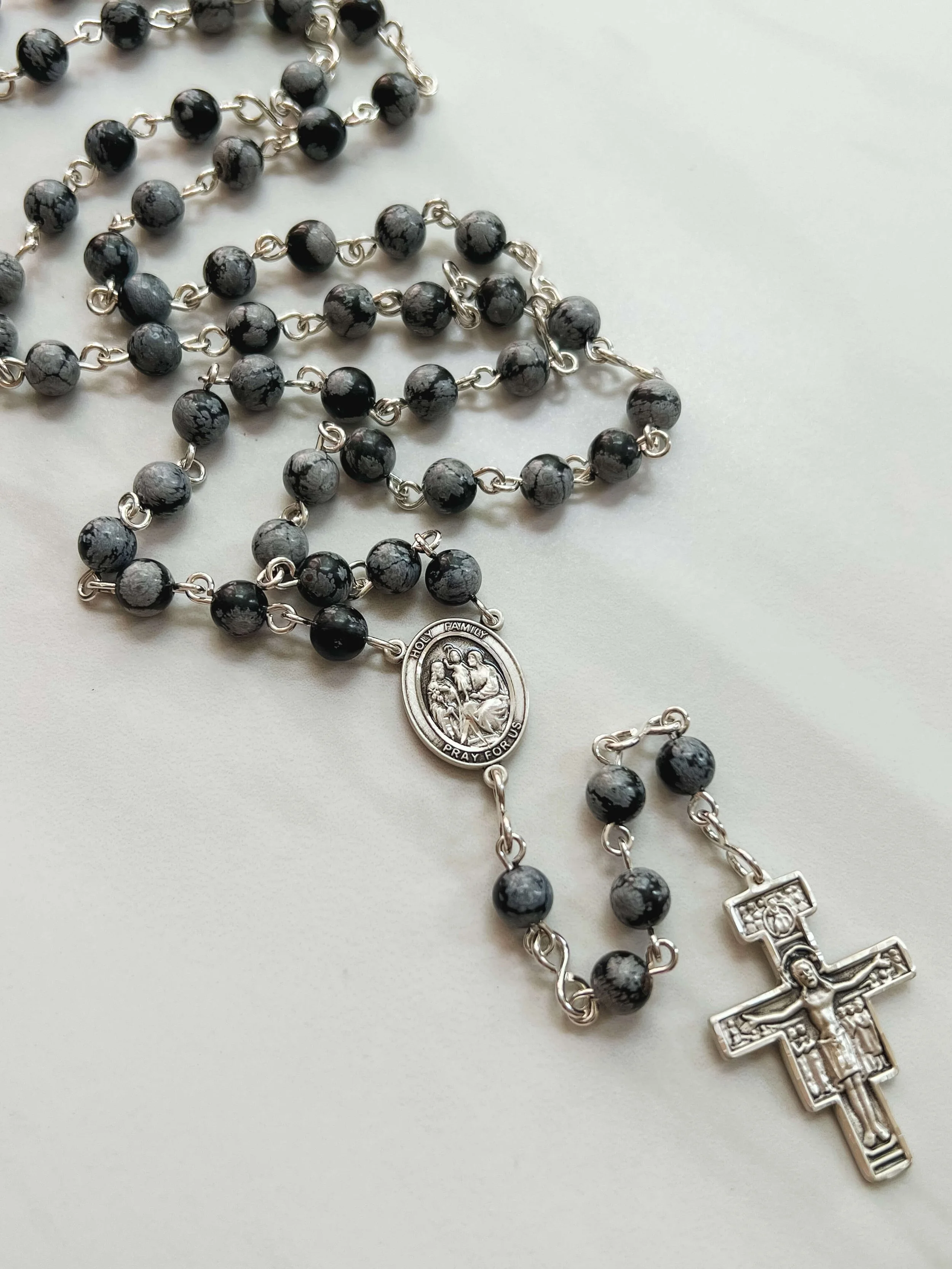Snowflake Obsidian Rosary