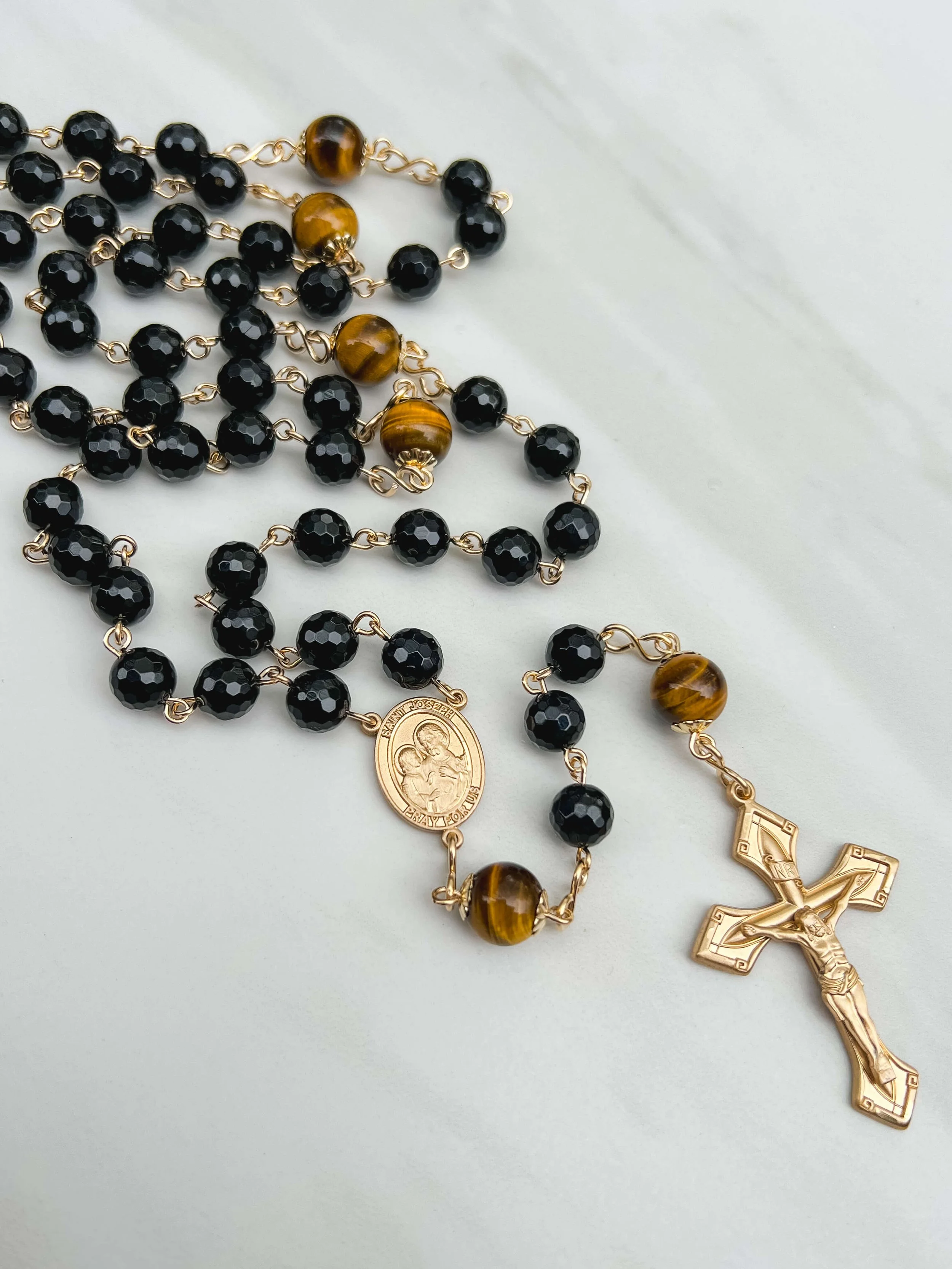 Black Onyx and Tiger Eye Rosary