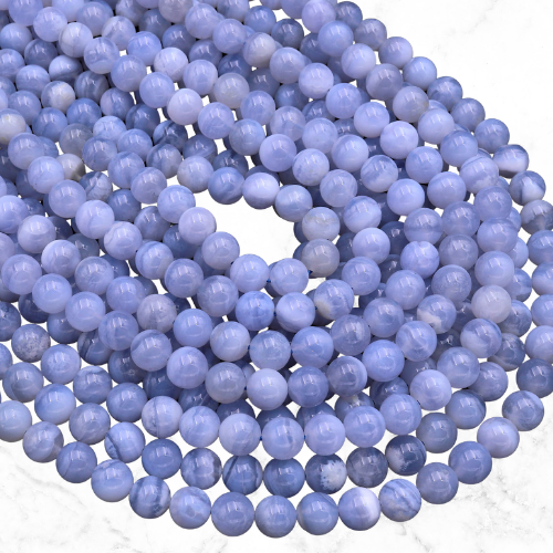 blue lace agate gemstone rosary beads