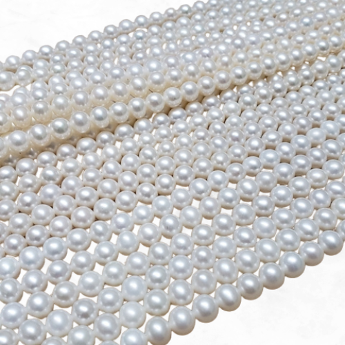 Freshwater Pearl Beads - Semi Round 6-6.5mm