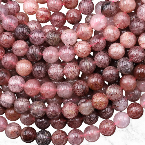 Strawberry Quartz Gemstone Beads