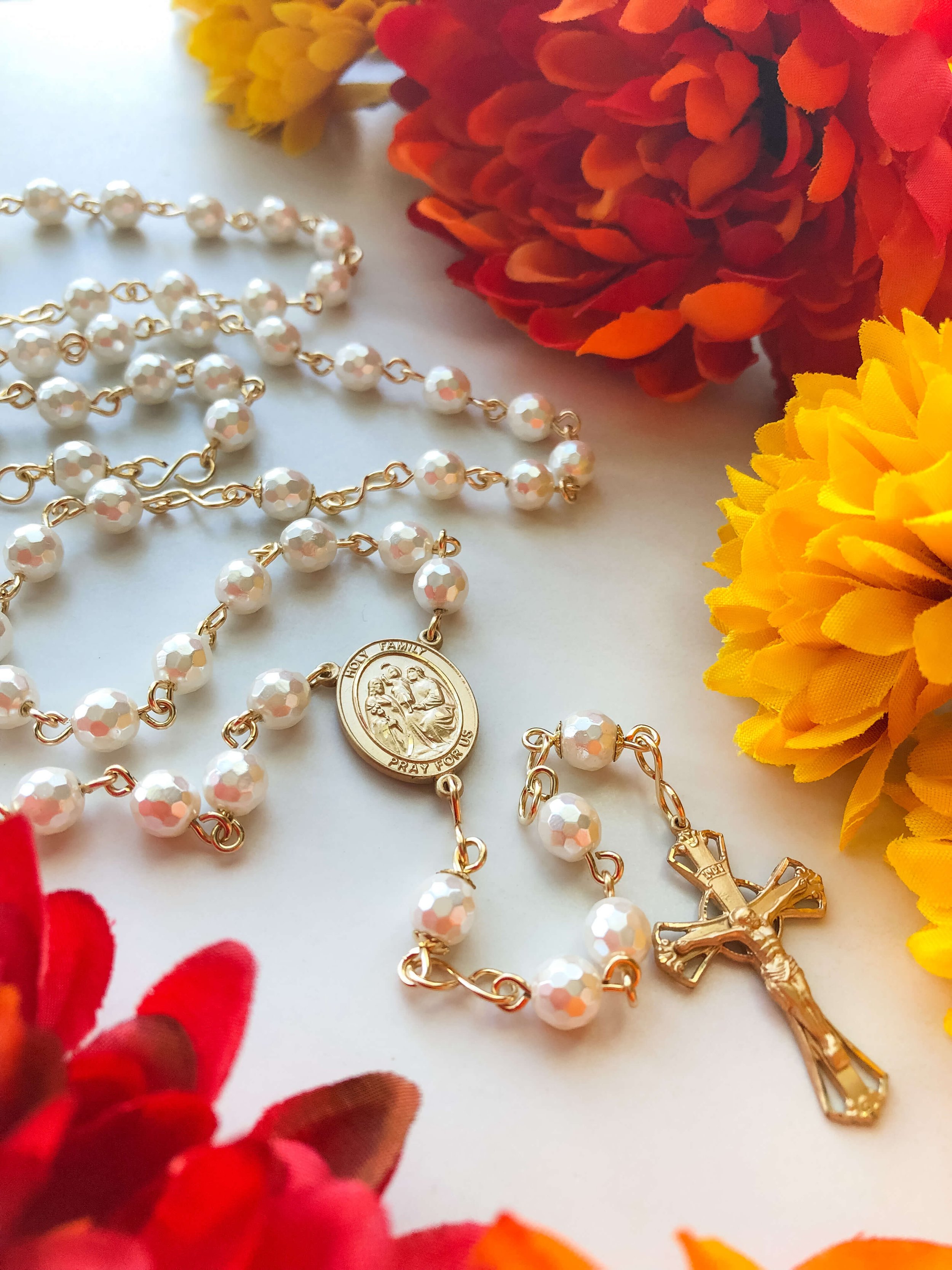 shell pearl bridal rosary autumn portrait.jpeg