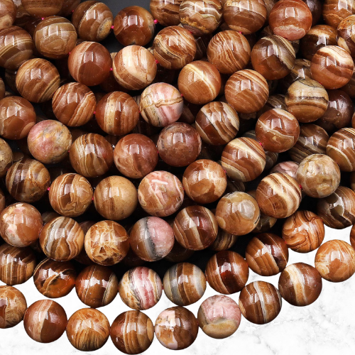 Brown Capillitita Rhodochrosite Beads