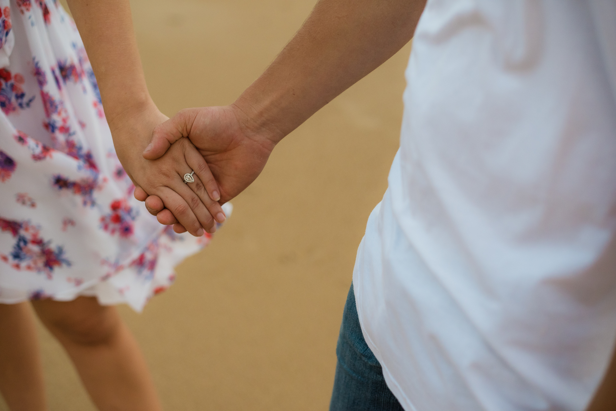 holding hands during a engagement session in sydney