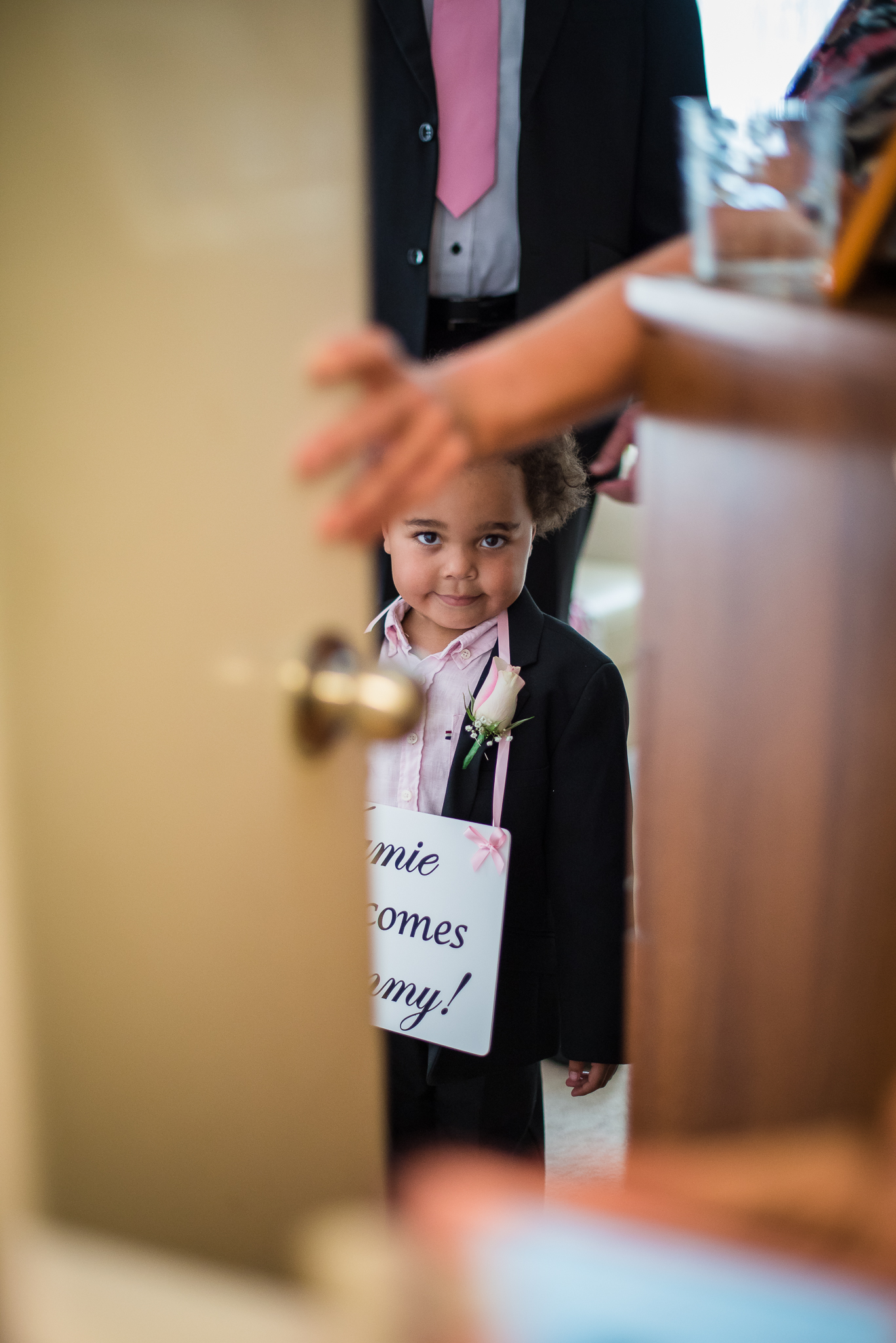paige boy getting ready to walk down the aisle