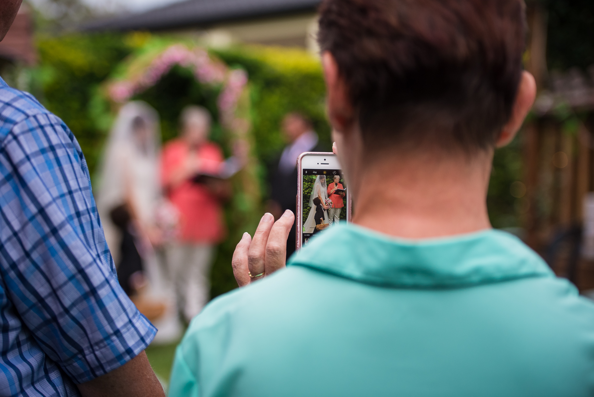 ceremony photo of the guests taking photos