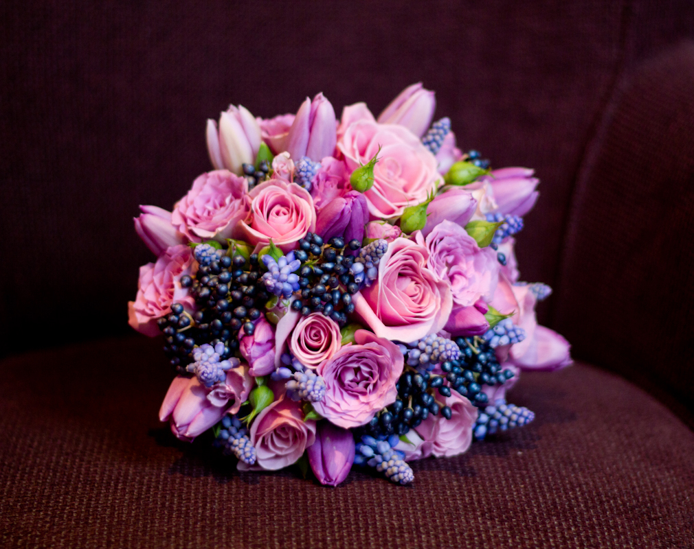 Scottish Wedding Posy Bouquet Thistles Lavender Calla White Roses &  Gyp 