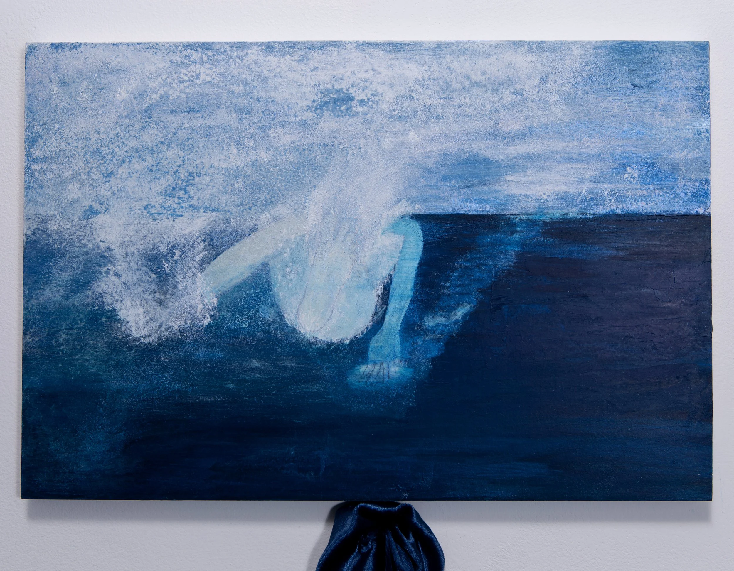 ‘In the full cool stream, she caused ripples trapped beneath, between, below.’