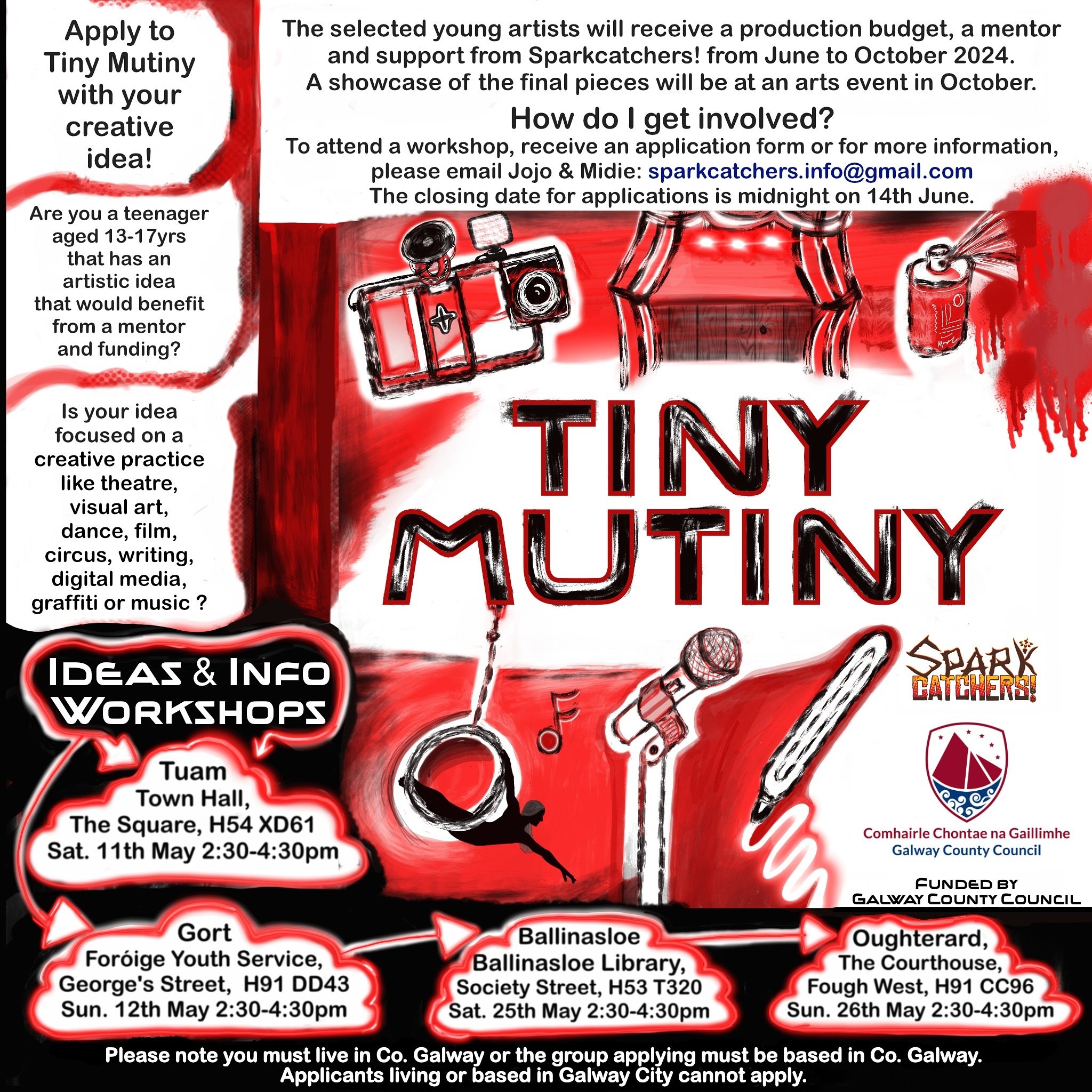 Tiny Mutiny is a trailblazing initiative of Galway County Arts Office offering creative teenagers the opportunity to realise their artistic ideas with support from a professional mentor along with a production budget. Teenagers can apply with an idea