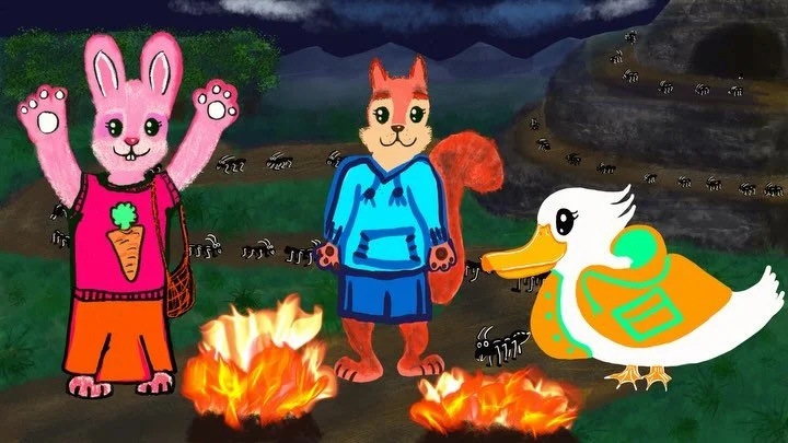 Party!- Clip of animations I did to be projected for World Book Day storytelling sessions with @midiecorcoran @sparkcatchers_ for the great pupils and staff at St Oliver&rsquo;s Special School Tuam. I&rsquo;m still learning but getting better.  #worl