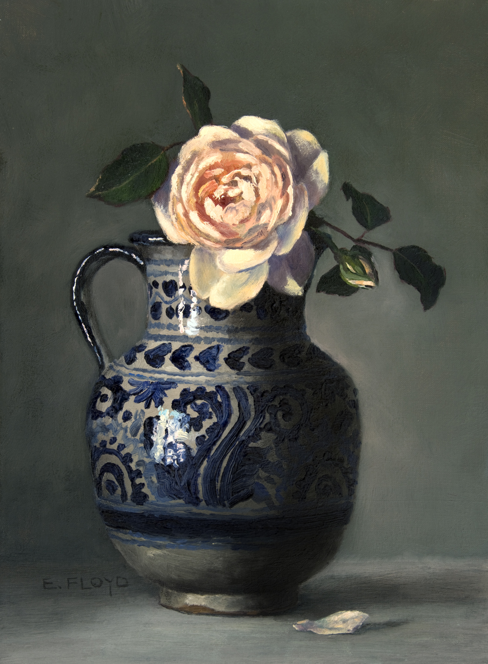 A Young Rose, 12 x 9 inches