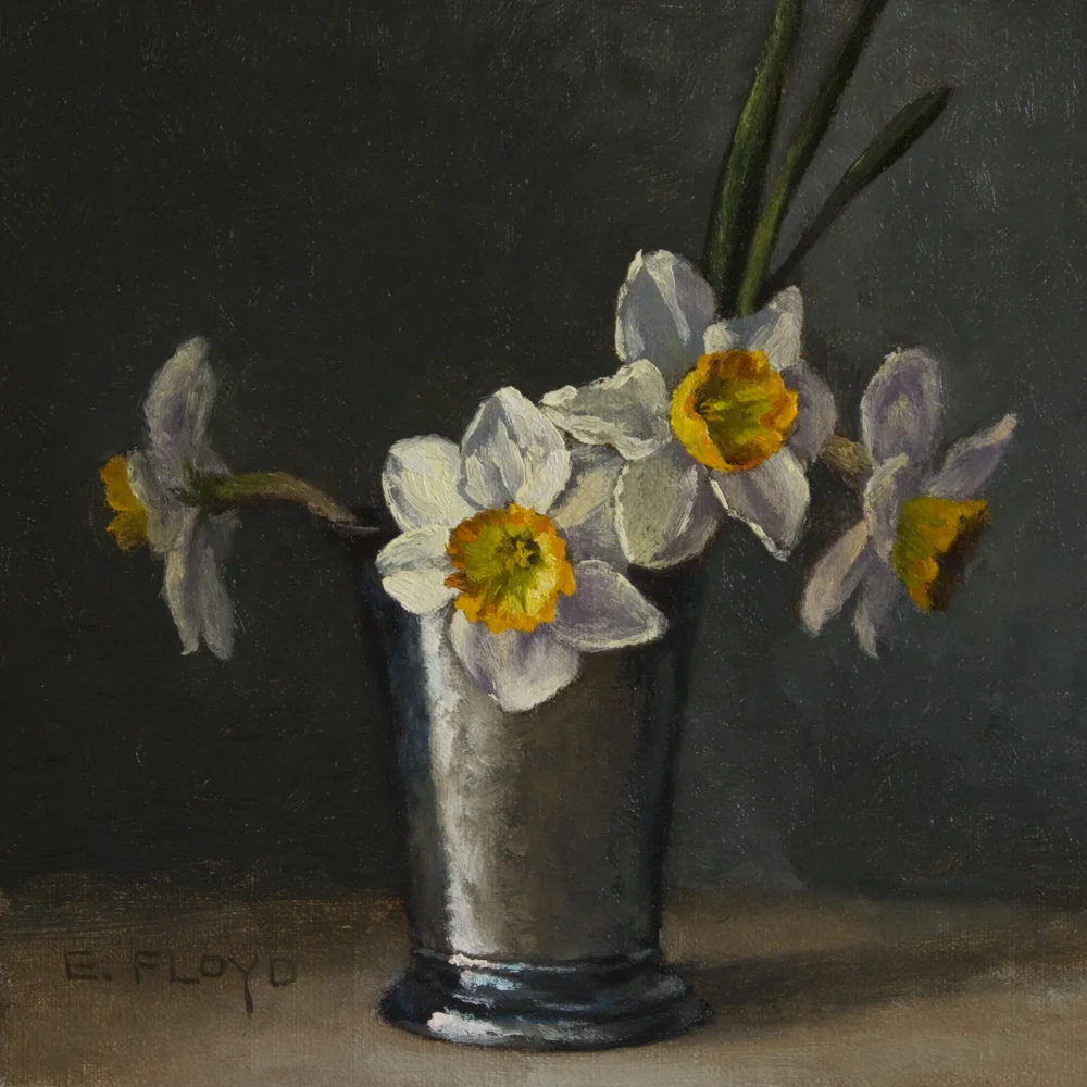"Flower Record" Daffodils, 8 x 8 inches
