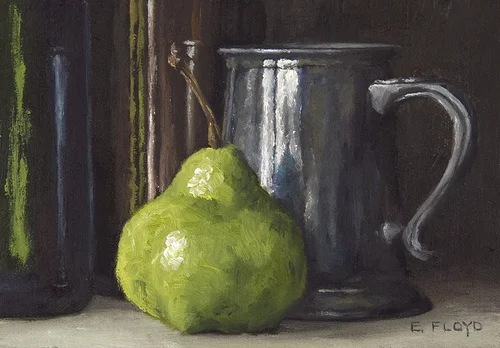 Pear and Pewter {a new daily painting} SOLD