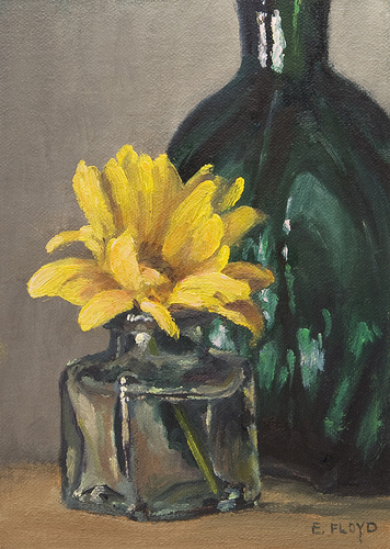 Still Life with Yellow Mum {a new daily painting}