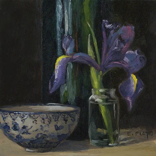 Irises {a new small painting}