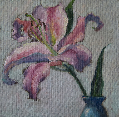 Pink Lily {a new small painting}