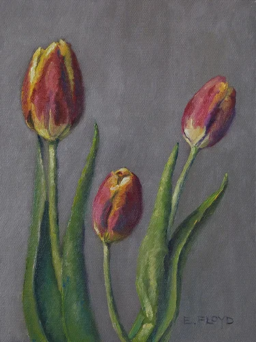 Three Tulips {a new small painting}
