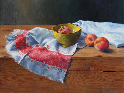 Fresh Peaches {a new still life painting}