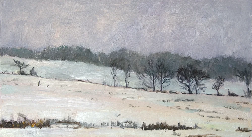 Snowy Vermont Farmland, 5 x 9 inches