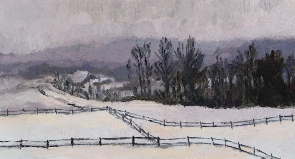 Snowy Vermont Landscape 2, 5 x 9 inches